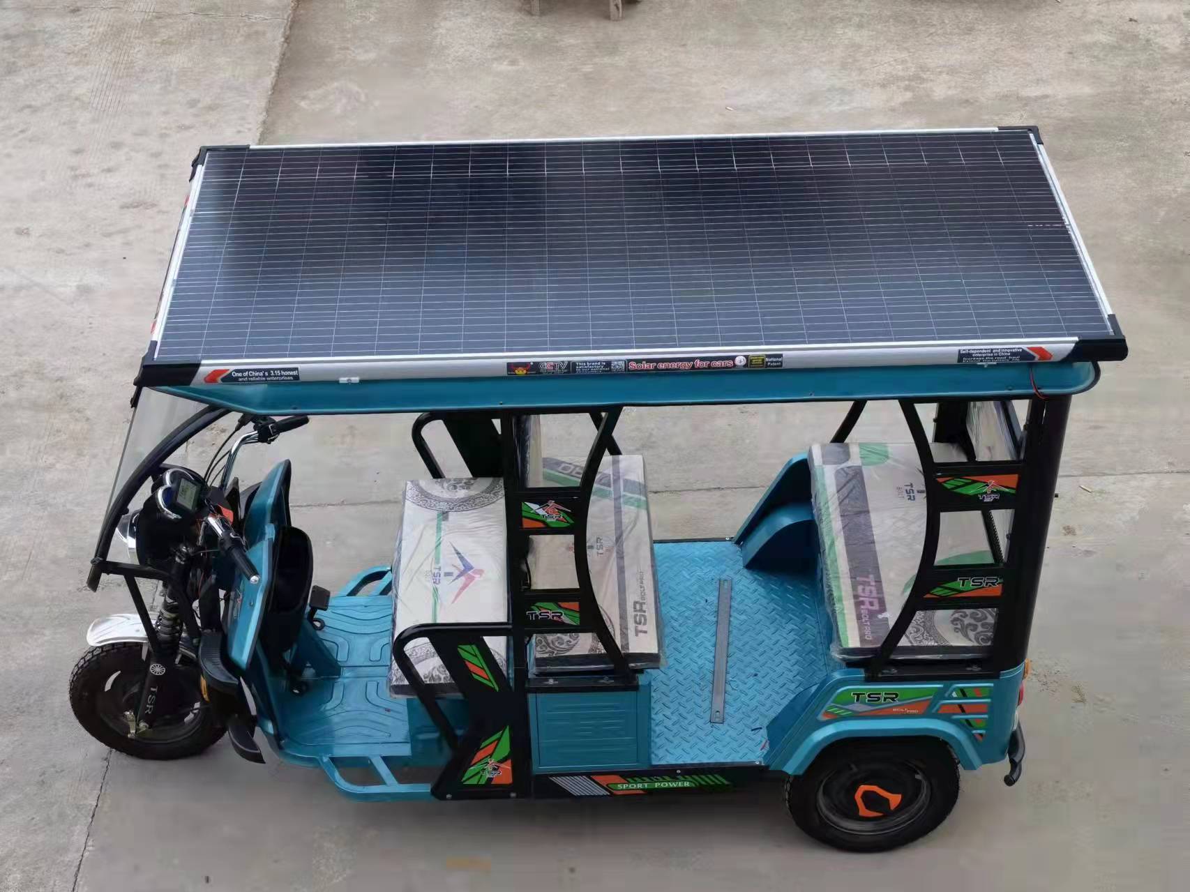 electric rickshaw with solar panel